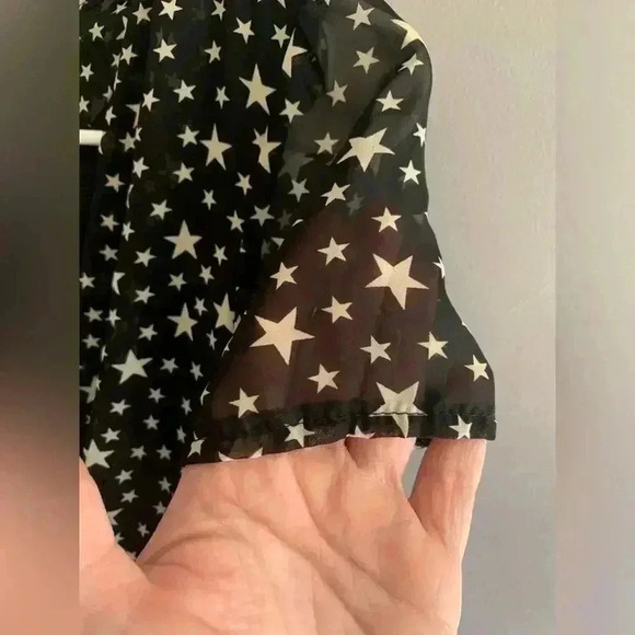 OASAP Black Star Pattern Short Sleeve Maxi Dress,Woman’s Size Small - Picture 6 of 11